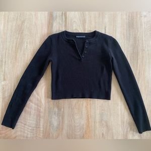 BRANDY MELVILLE Black Button Up Long Sleeve